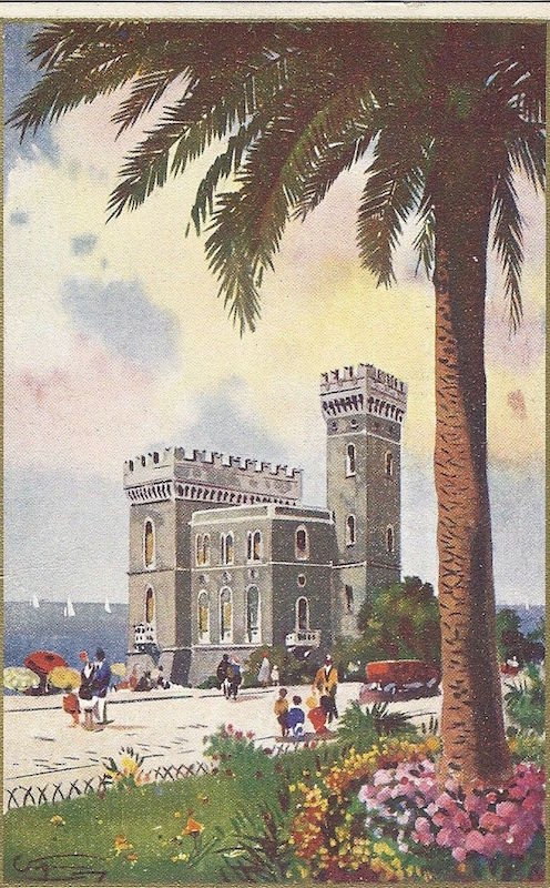 Acquerello di Aurelio Craffonara del Castello Acquerello di Aurelio Craffonara (Gallarate 1875 – Genova 1945)
